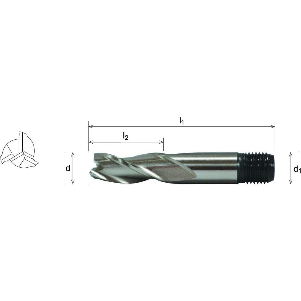 SOMTA Manufacturing Somta 3 Flute 8mm HSS-Co8 Multi-Purpose End Mill