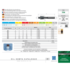 SOMTA MILLING CUTTERS Somta Series 774 – M4 x 8 x 4.5 HSS Parallel Shank Counterbore (Medium)