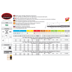 SOMTA REAMERS Somta Series 721 – 20mm HSS Taper Bridge Reamer MT3