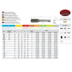 SOMTA Taps & Dies Somta Series 541 - HSS Straight Flute Short Hand Taper (First Tap) UNC 3/4" x 10 TPI