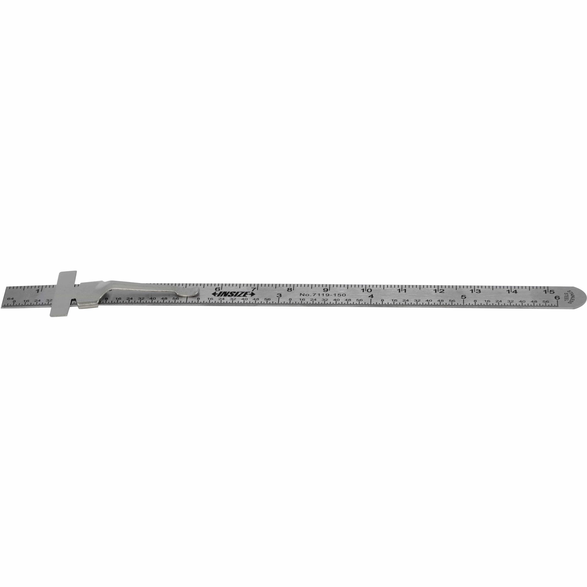 Stainless Steel Pocket Ruler with depth gauge 0-150mm Series 7119-150 - Twin Eagle Imports