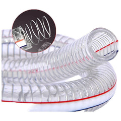 TEI Fluid Hose Wire Reinforced Clear Flexible PVC Hose ID 1/2''(13mm), 100m/roll
