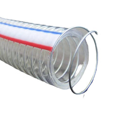 TEI Fluid Hose Wire Reinforced Clear Flexible PVC Hose ID 3/8''(10mm), 100m/roll