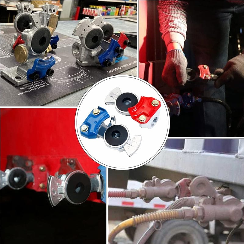 TEI Gladhand and Accessories Universal Glad Hands – Pair of Corrosion-Resistant Couplers (Red & Blue)