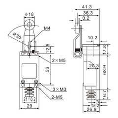 Tianyi Switch ME-8104 Micro Limit Switch with Adjustable Lever Roller Arm