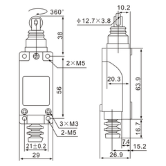 Tianyi Switch ME-8112 Cross Roller Plunger Momentary Limit Switch