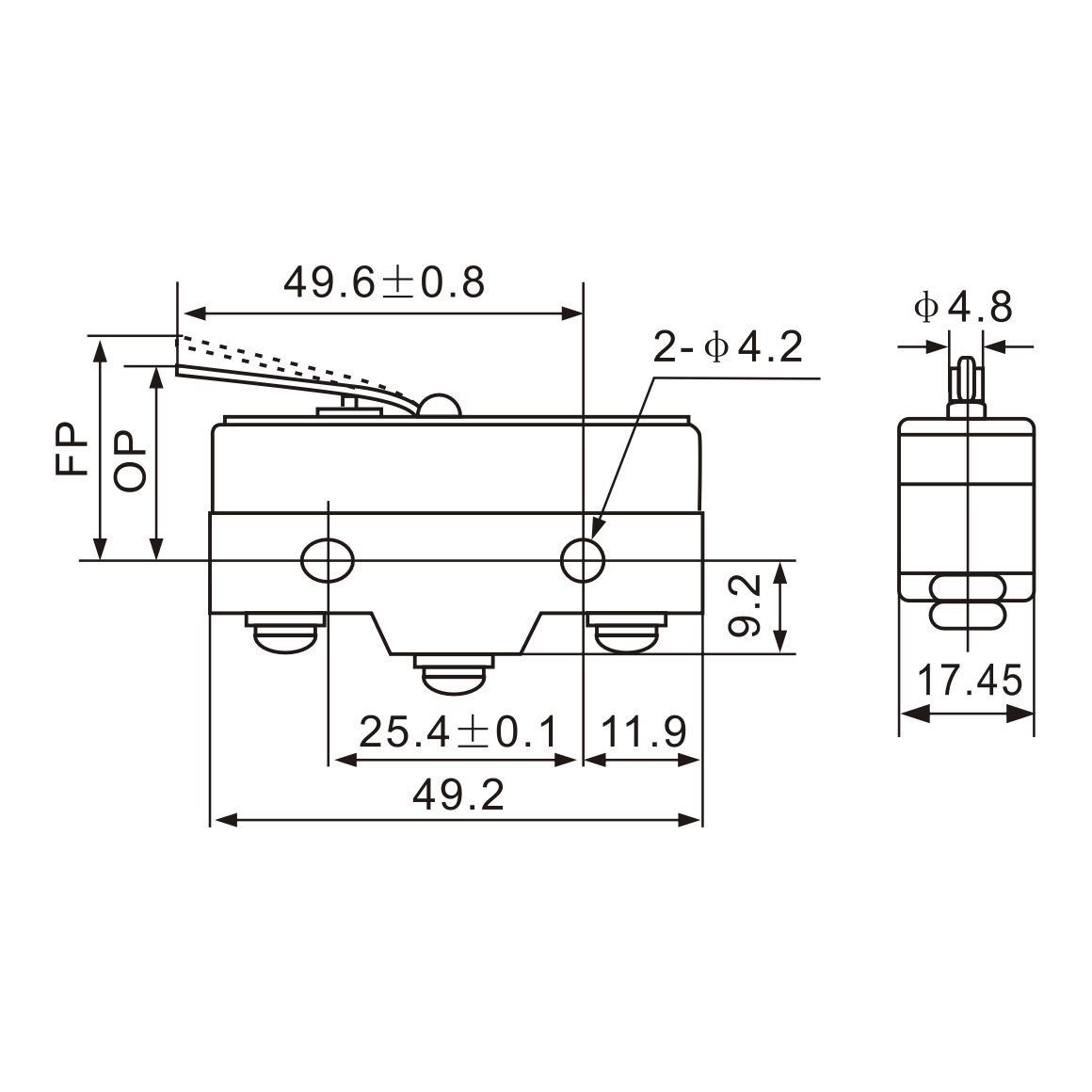 Tianyi Switch Z-15GL-B Roller Leaf Spring, Micro Limit Switch