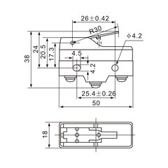 Tianyi Switch Z-15GW21-B Short Hinge, Stainless Steel Lever Micro Limit Switch