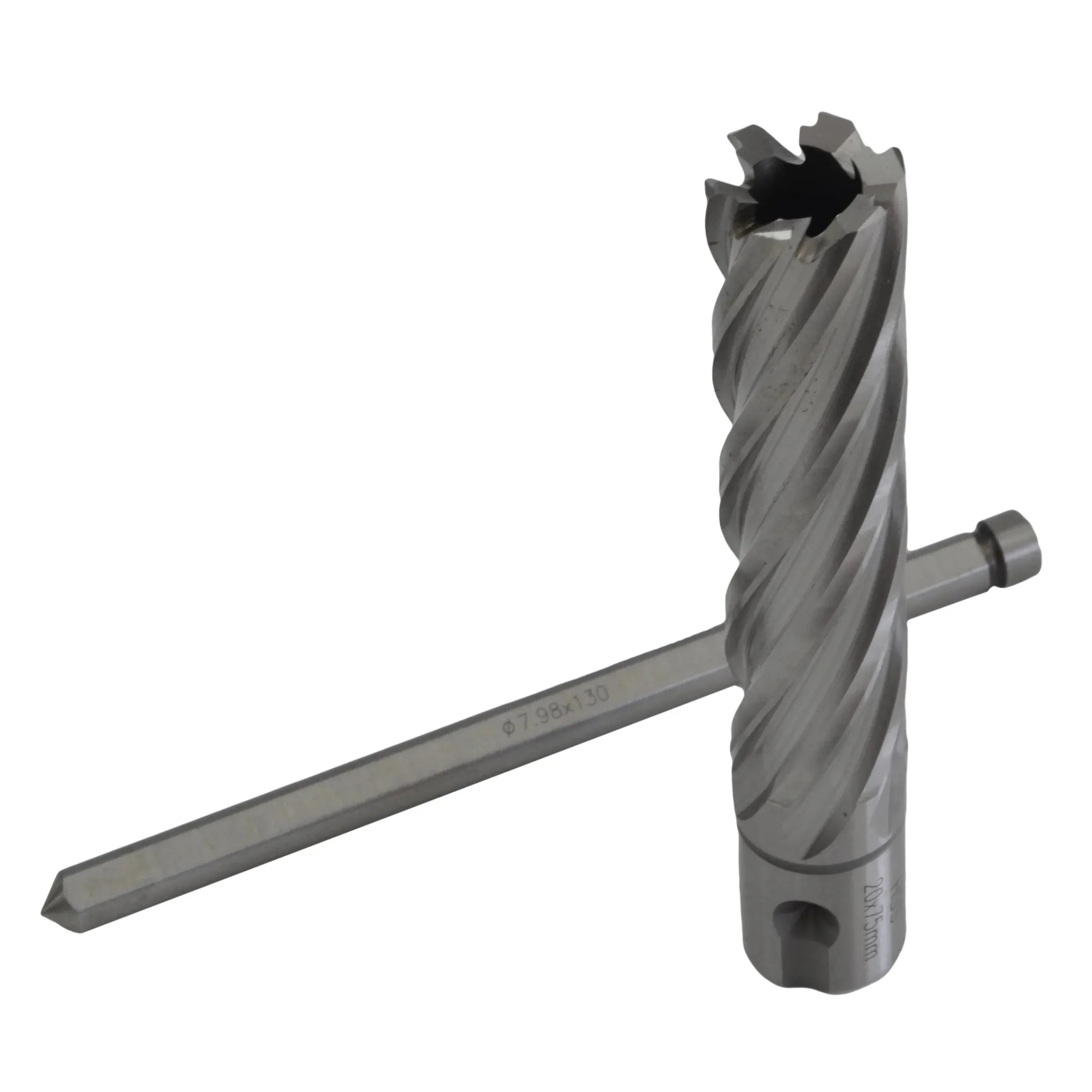 Twin Eagle Imports Annular Cutter 20 x 75mm D.O.C HSS Weldon Shank Annular Cutter with Pilot Pin