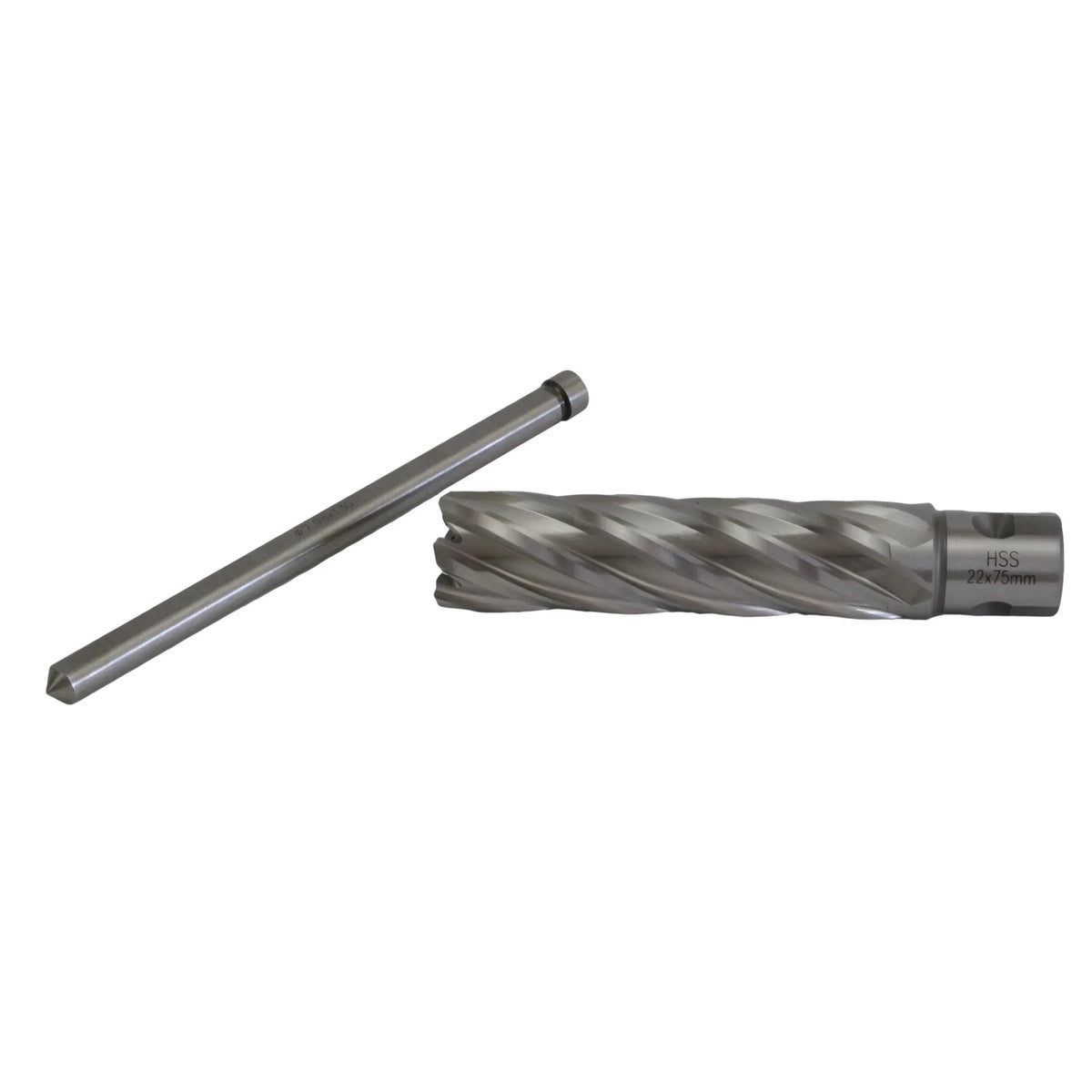 Twin Eagle Imports Annular Cutter 22 x 75mm D.O.C HSS Weldon Shank Annular Cutter with Pilot Pin