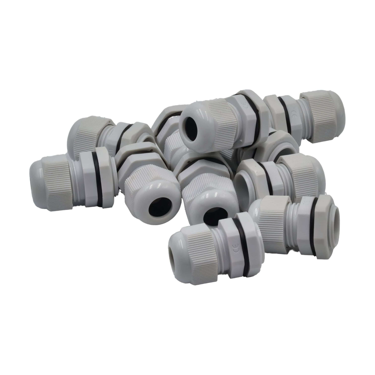 Twin Eagle Imports Cable Gland 10 Pack IP68 PG11 White Nylon Cable Gland 5-10mm Cable Range