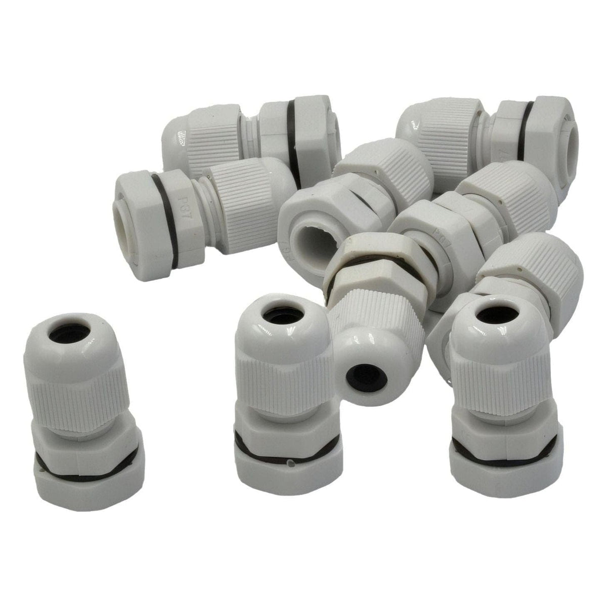 Twin Eagle Imports Cable Gland 10 Pack IP68 PG7 White Nylon Cable Gland 3-6.5mm Cable Range