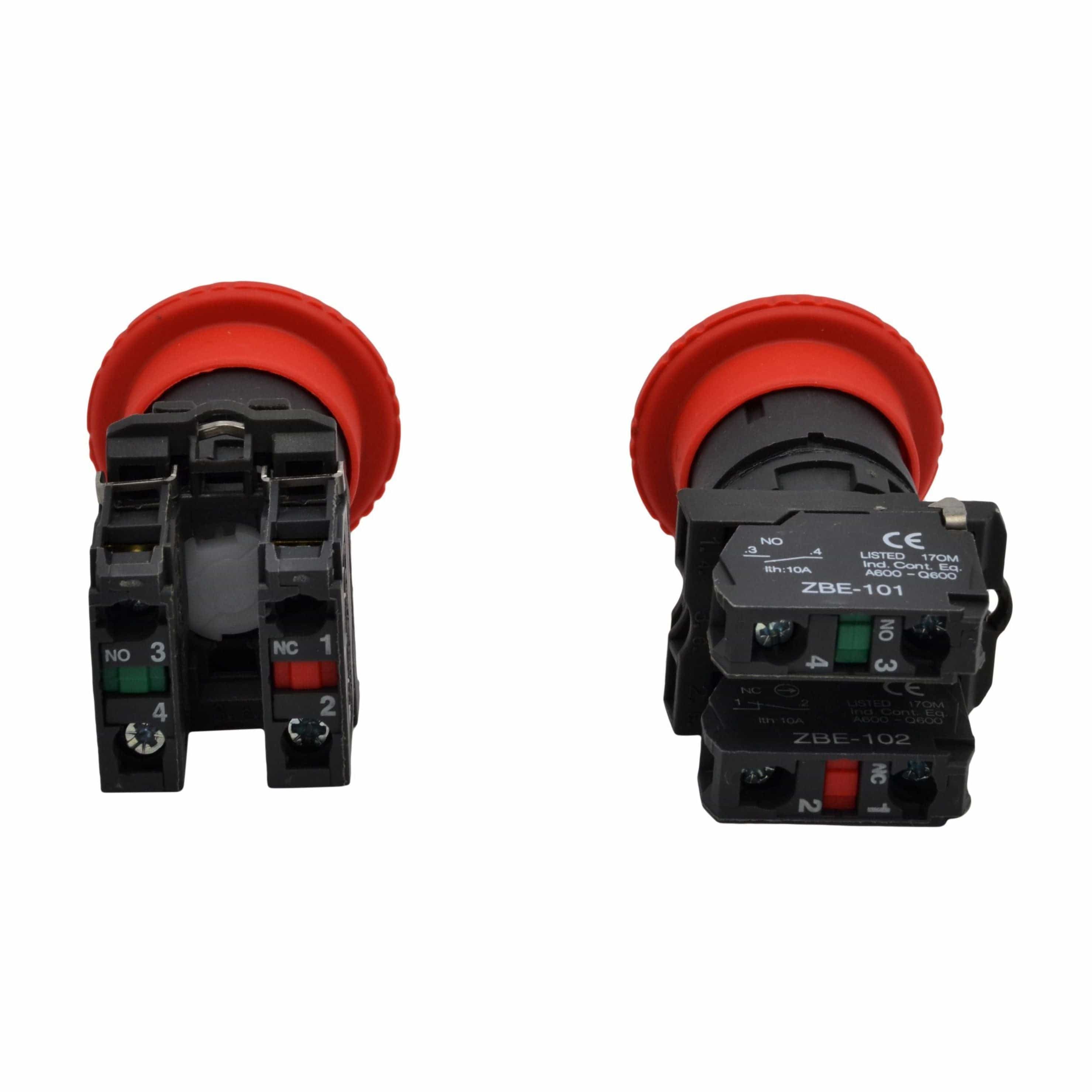 Twin Eagle Imports E Stops Mushroom head pushbutton turns to release NC NO Switch Electrical 12V 24V  TB5-AS545