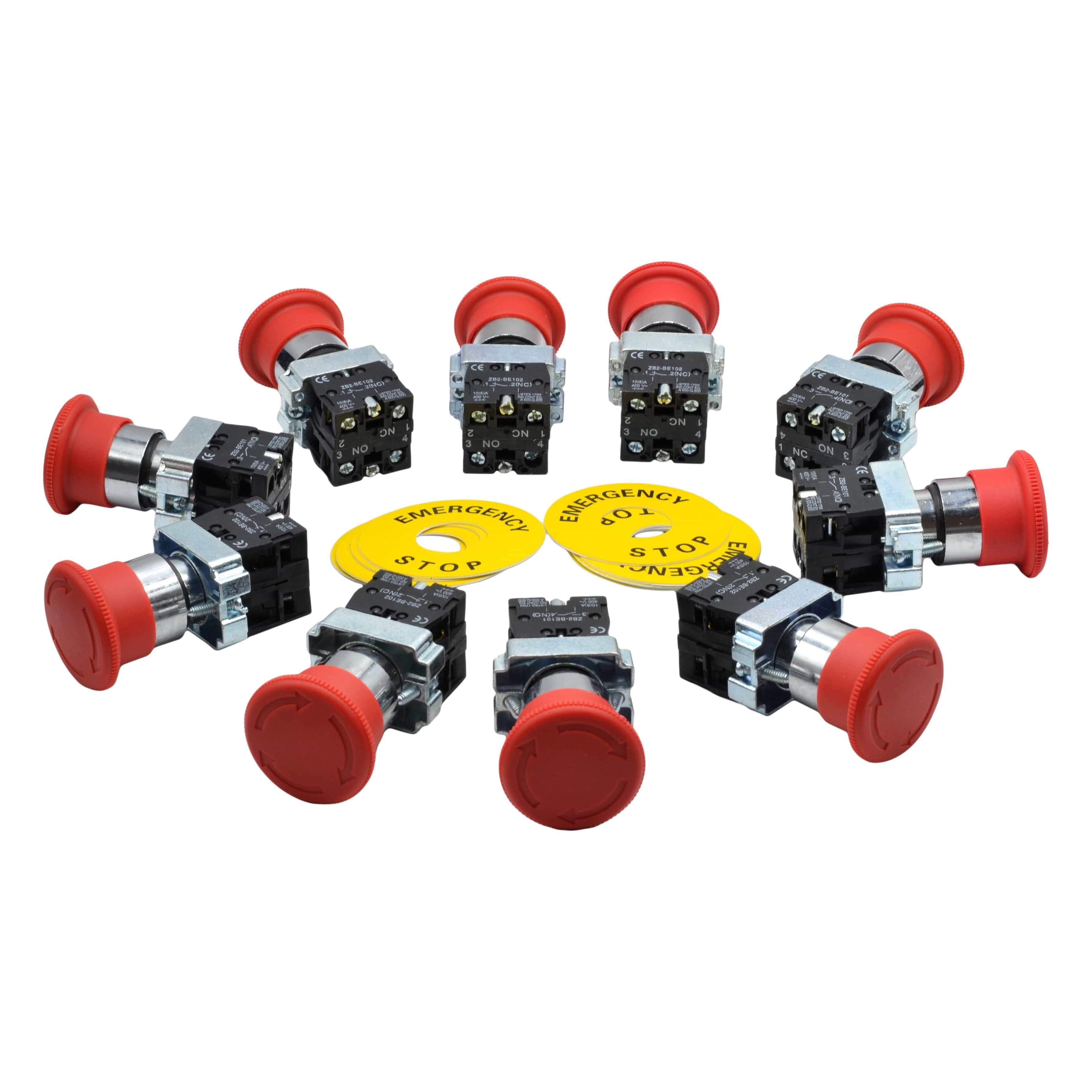 Twin Eagle Imports Emergency Stops x 10 Emergency Stop Switch E stop XB2-BS545 NC + NO terminal