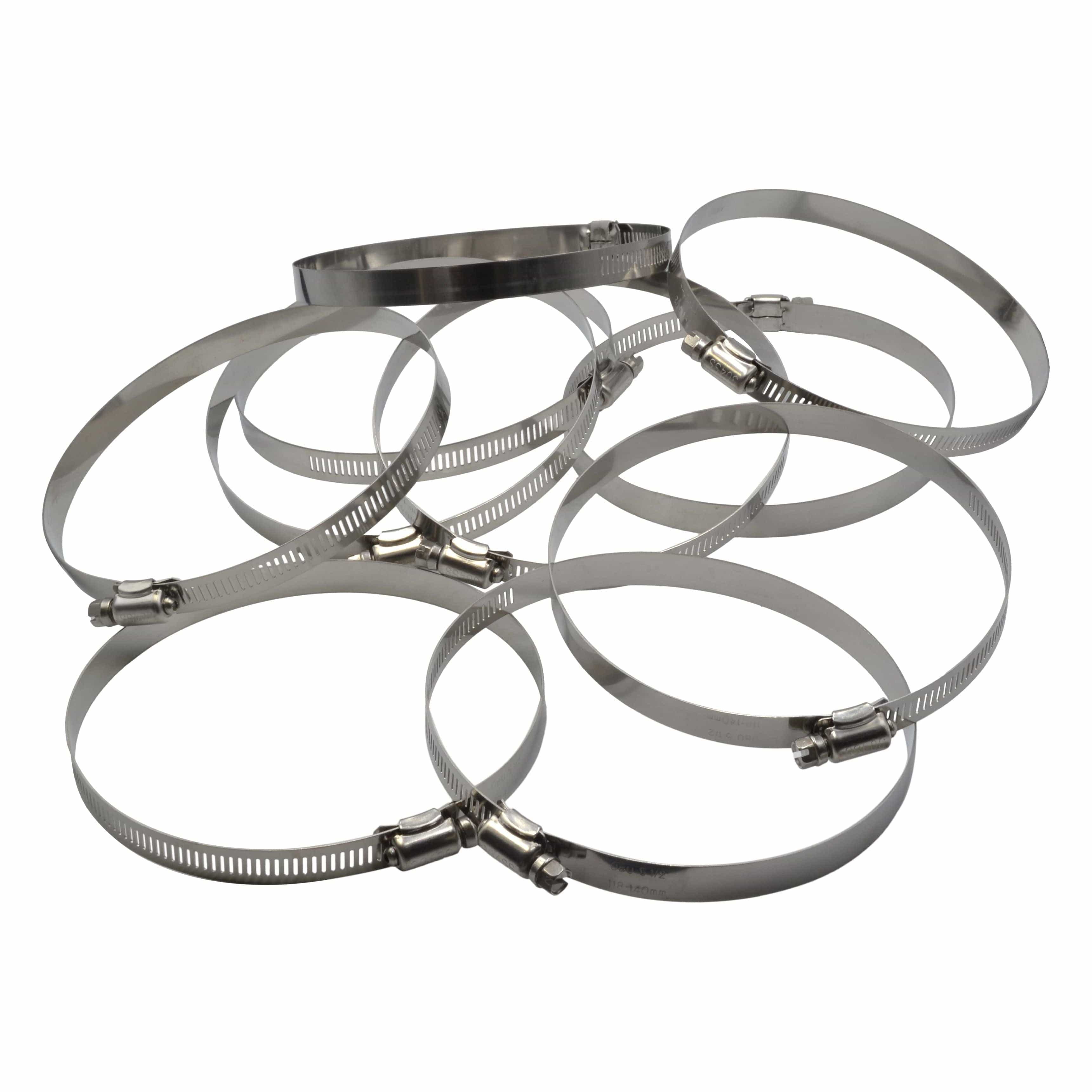 Twin Eagle Imports Grab Kits 10 Piece 304 Stainless Steel 118-140mm Worm Drive Hose Clamp