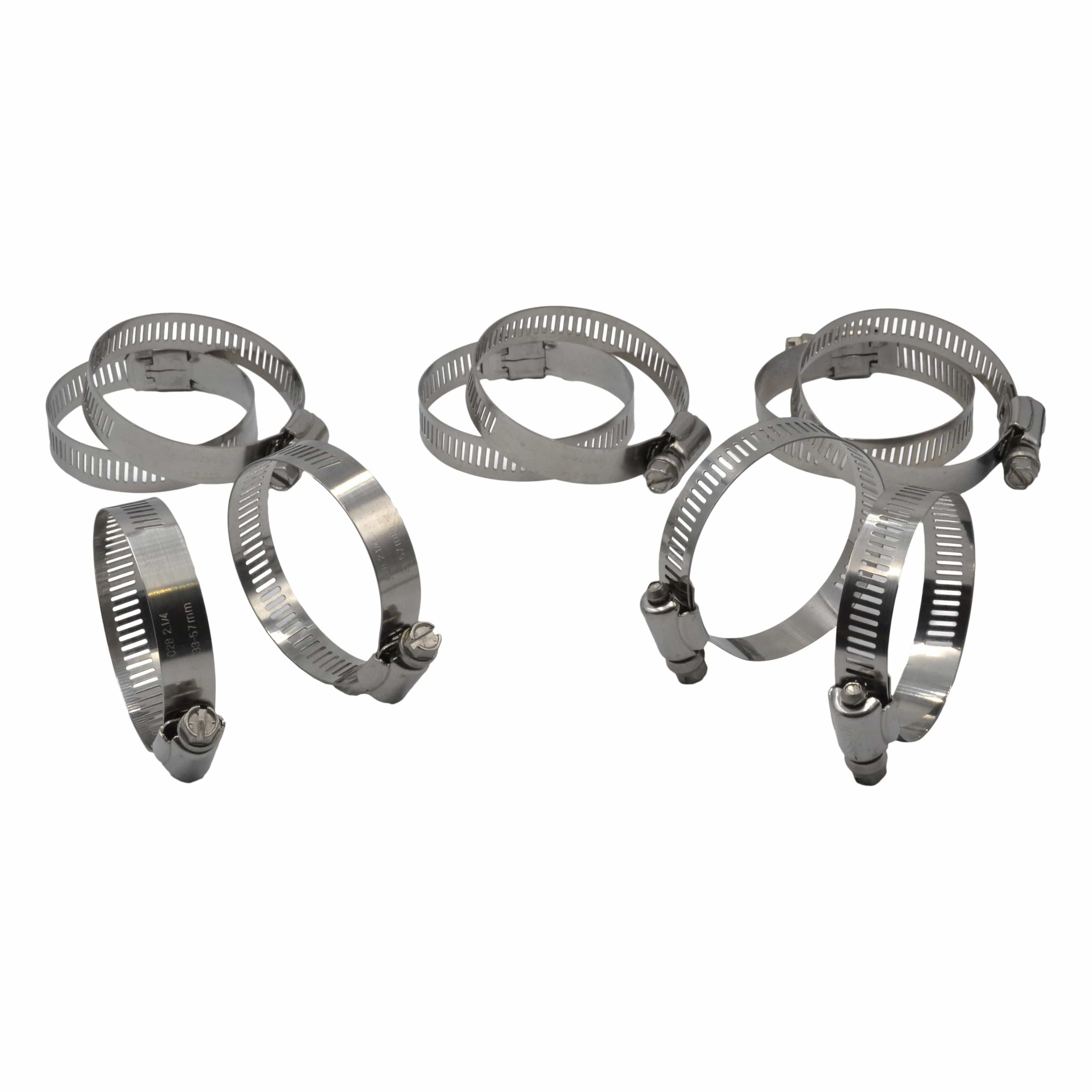 Twin Eagle Imports Grab Kits 10 Piece 304 Stainless Steel 33-57mm Worm Drive Hose Clamp