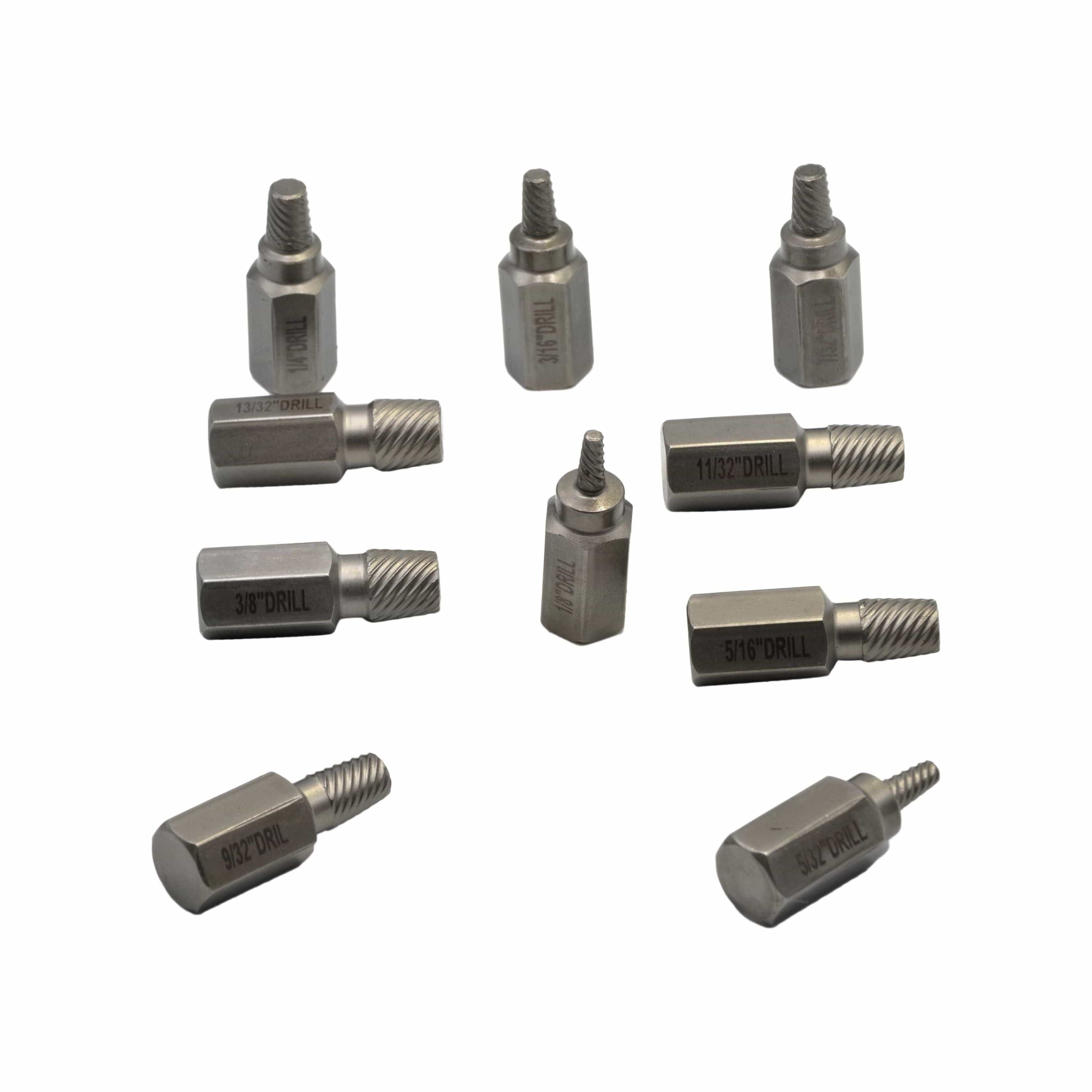 Twin Eagle Imports Hand Tool Multi Spline Screw Extractor Set 10 Piece Kit