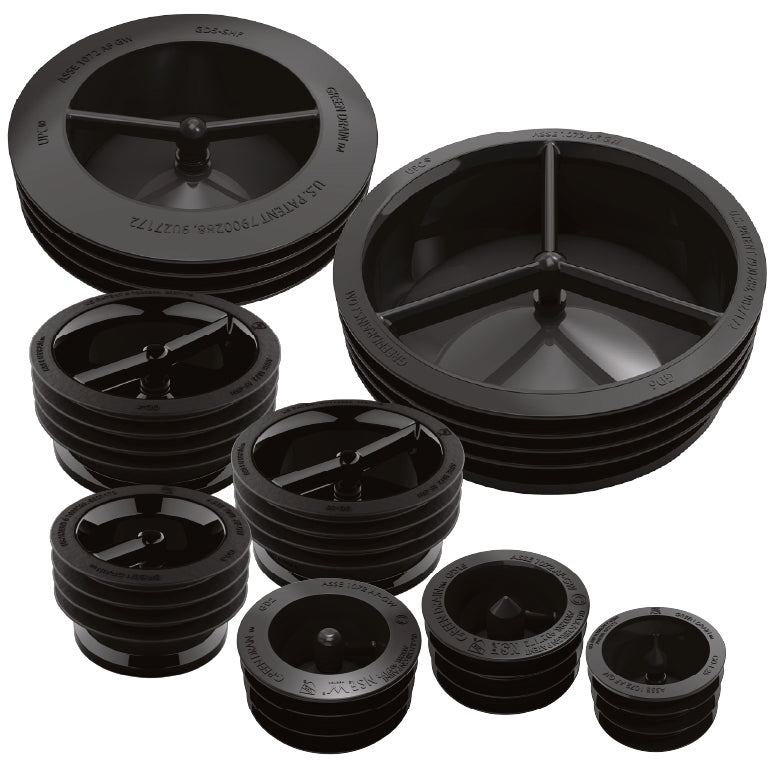 Twin Eagle Imports Plumbing Plug Green Drain Waterless Trap Seal 2.5" (55-65mm)
