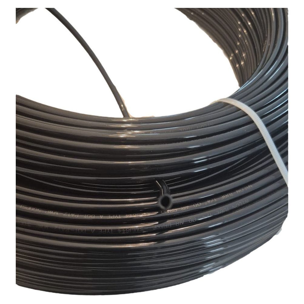 Twin Eagles Air Hose Nylon Air Line Hose Tube 1/4'', One Layer 300m/Roll Black