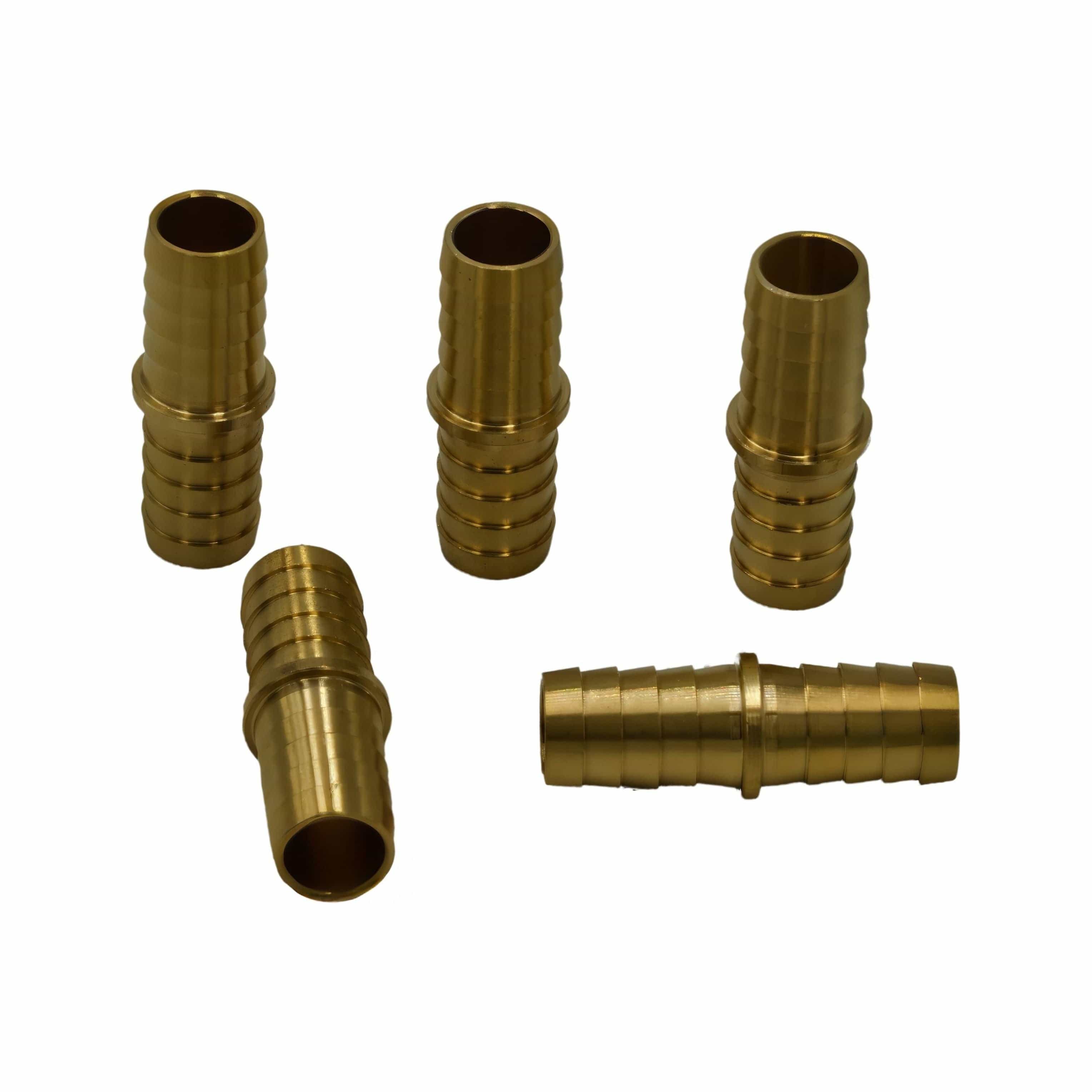 Twin Eagles Brass Connector 5pc 5/8" Brass Straight Hose Barb H20 Grab Kit