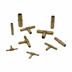 Twin Eagles Brass Connector 60pc Hose Barb T Piece & Straight Fittings Grab Kit Assortment