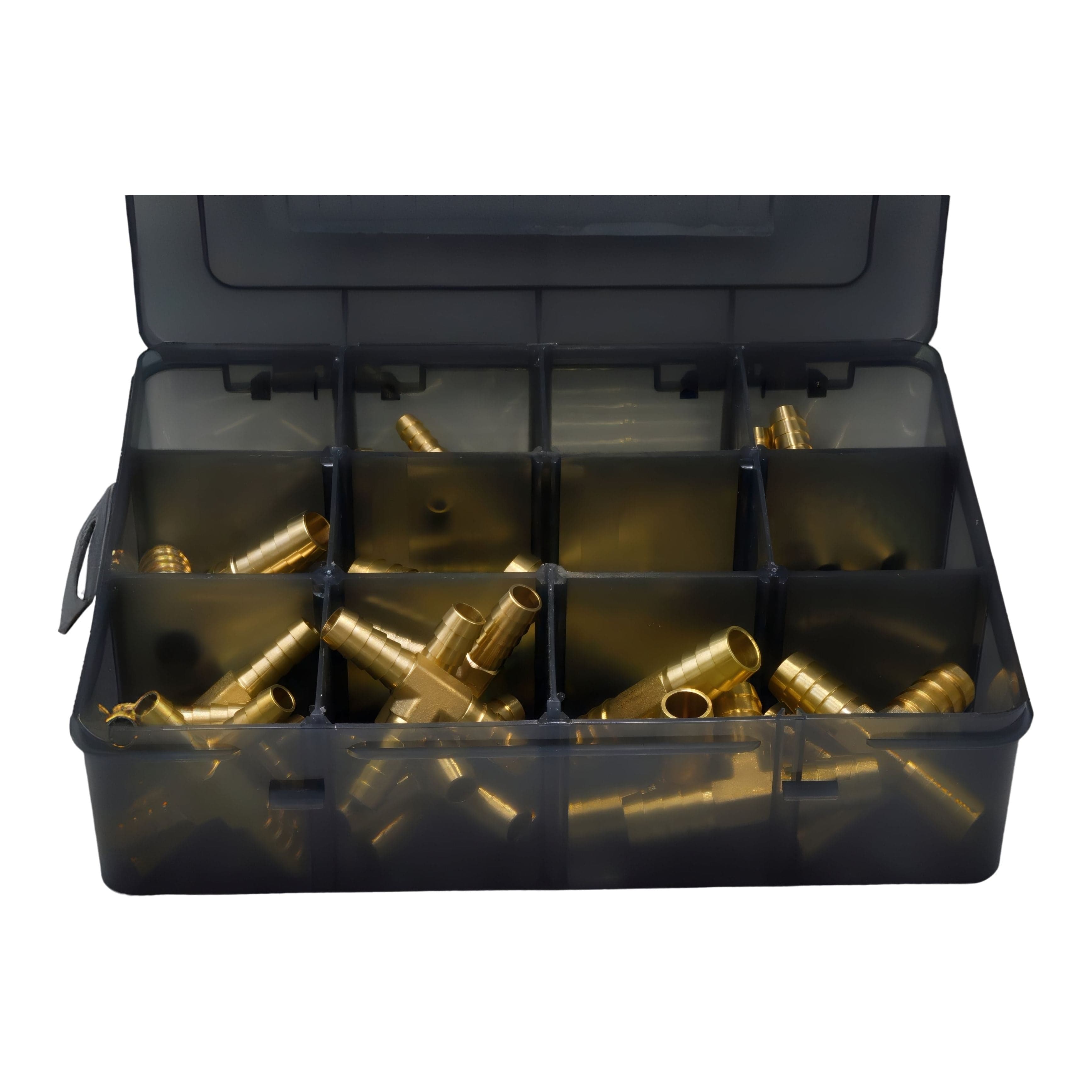 Twin Eagles Brass Connector 60pc Hose Barb T Piece & Straight Fittings Grab Kit Assortment