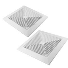 Twin Pack Ductsure 150mm Port Square Ceiling Diffuser With Adaptor Plate - Twin Eagle Imports