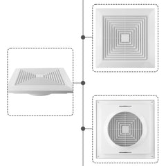 Twin Pack Ductsure 200mm Port Square Ceiling Diffuser With Adaptor Plate - Twin Eagle Imports