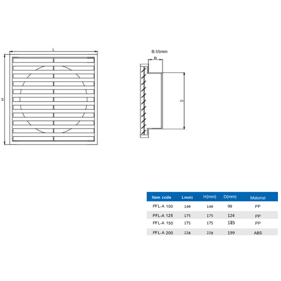 Twin Pack PFL150 Ductsure Ducting Wall Vent : Fixed Louvre - Φ150 - Twin Eagle Imports