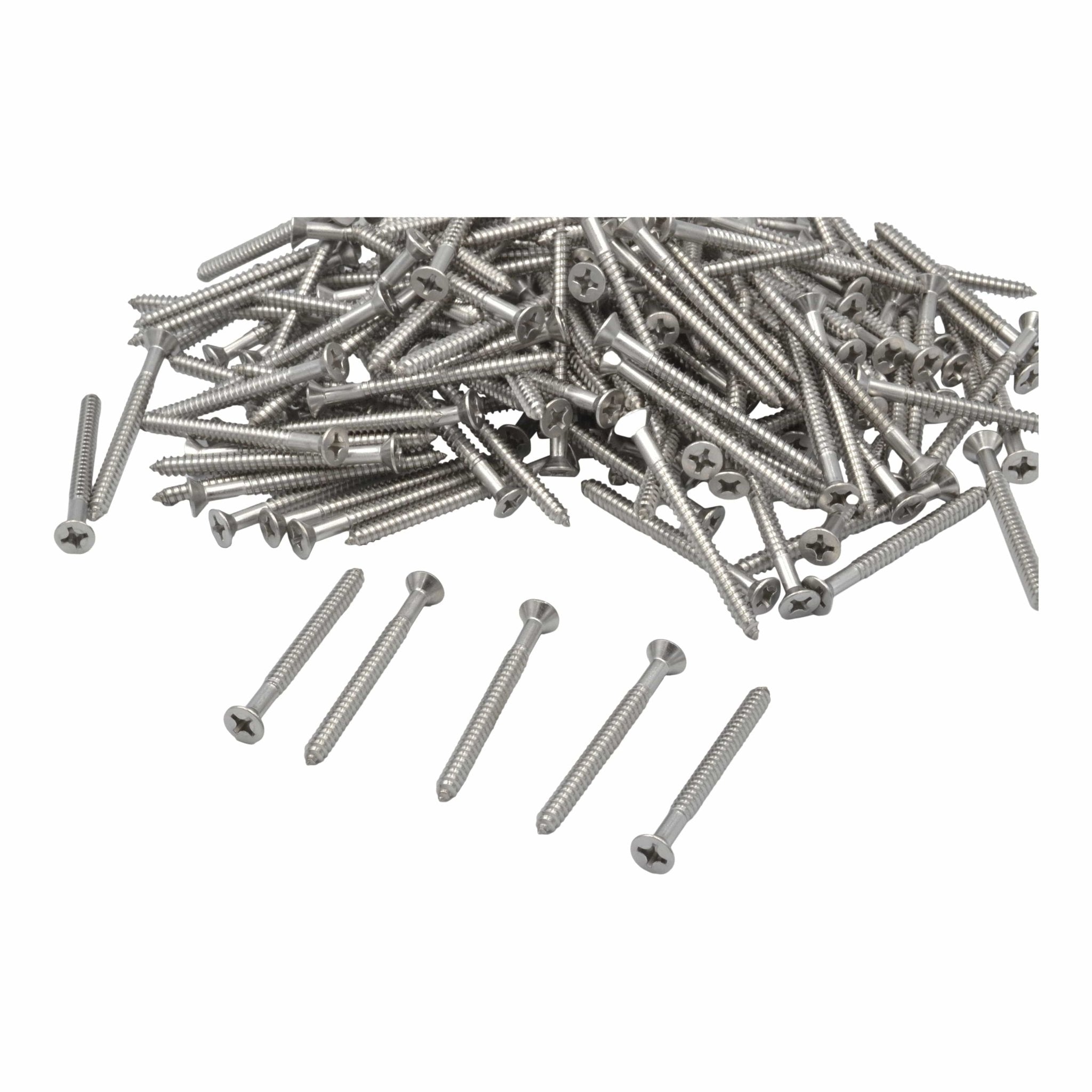 x1000 304 Stainless Steel 12G x 63mm Wood Screws Grab Kit - Twin Eagle Imports