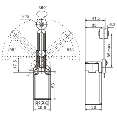XCK-131 Adjustable Roller Lever Arm Limit Switch - Twin Eagle Imports