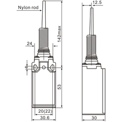 XCK-171 Spring Lever with Plastic Rod Actuator Limit Switch - Twin Eagle Imports