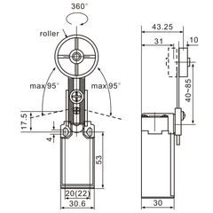 XCK-191 Adjustable Big Top-Roller Lever Actuator Limit Switch - Twin Eagle Imports