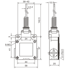 XCK-M106 Cats Whisker Snap Action Limit Switch - Twin Eagle Imports