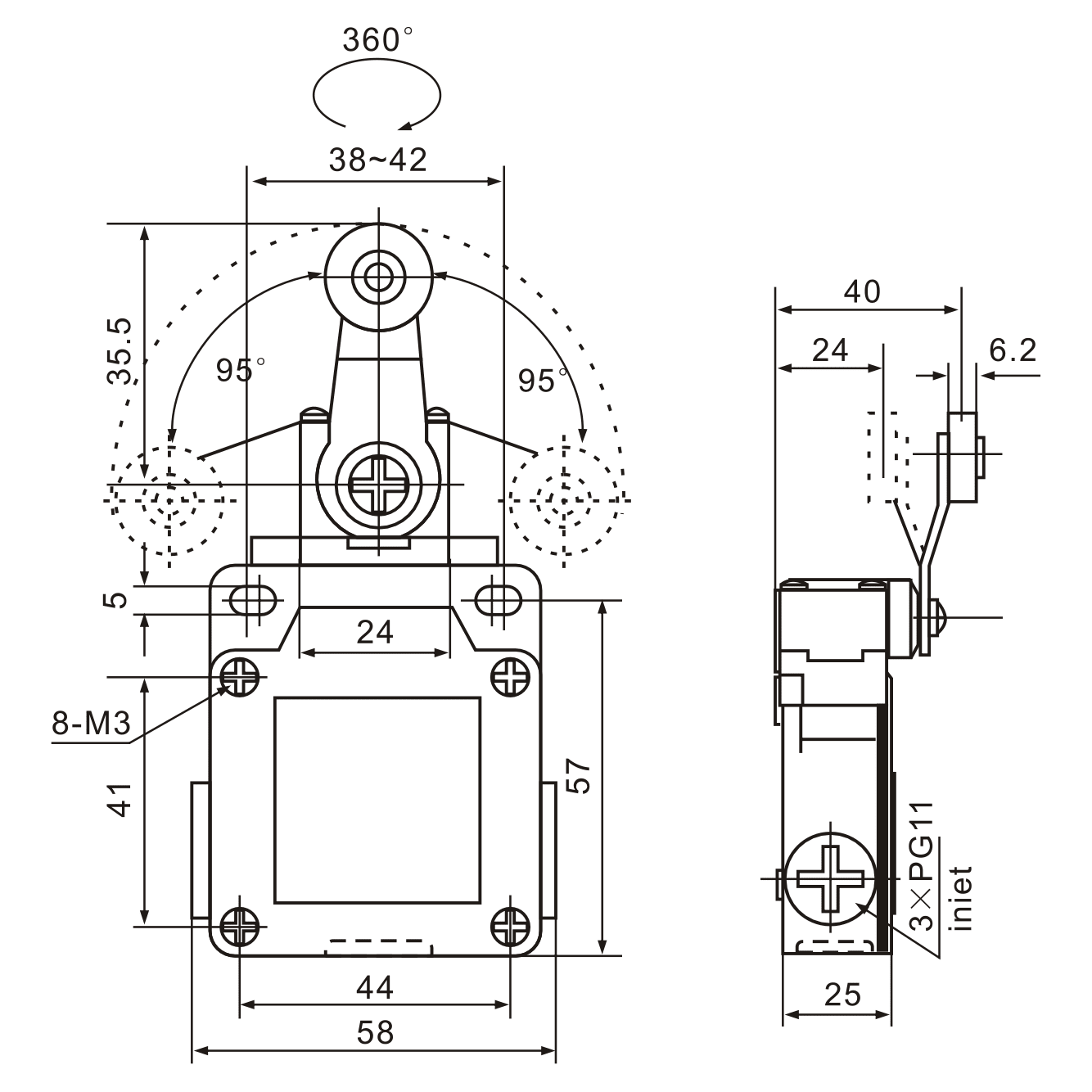 XCK-M115 Roller Lever Limit Switch - Twin Eagle Imports