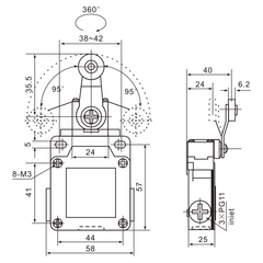 XCK-M115 Roller Lever Limit Switch - Twin Eagle Imports