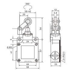 XCK-M121 Thermoplastic Roller Lever Plunger Limit Switch - Twin Eagle Imports