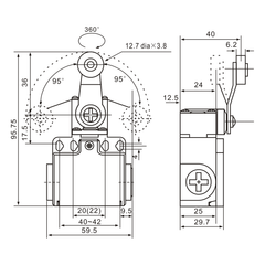 XCK-T118 Stainless Steel Roller Wheel Limit Switch - Twin Eagle Imports