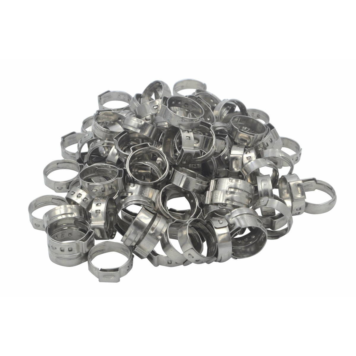 100 Piece 304 Stainless Steel 16-19.2mm Ear Hose Clamp - Twin Eagle Imports
