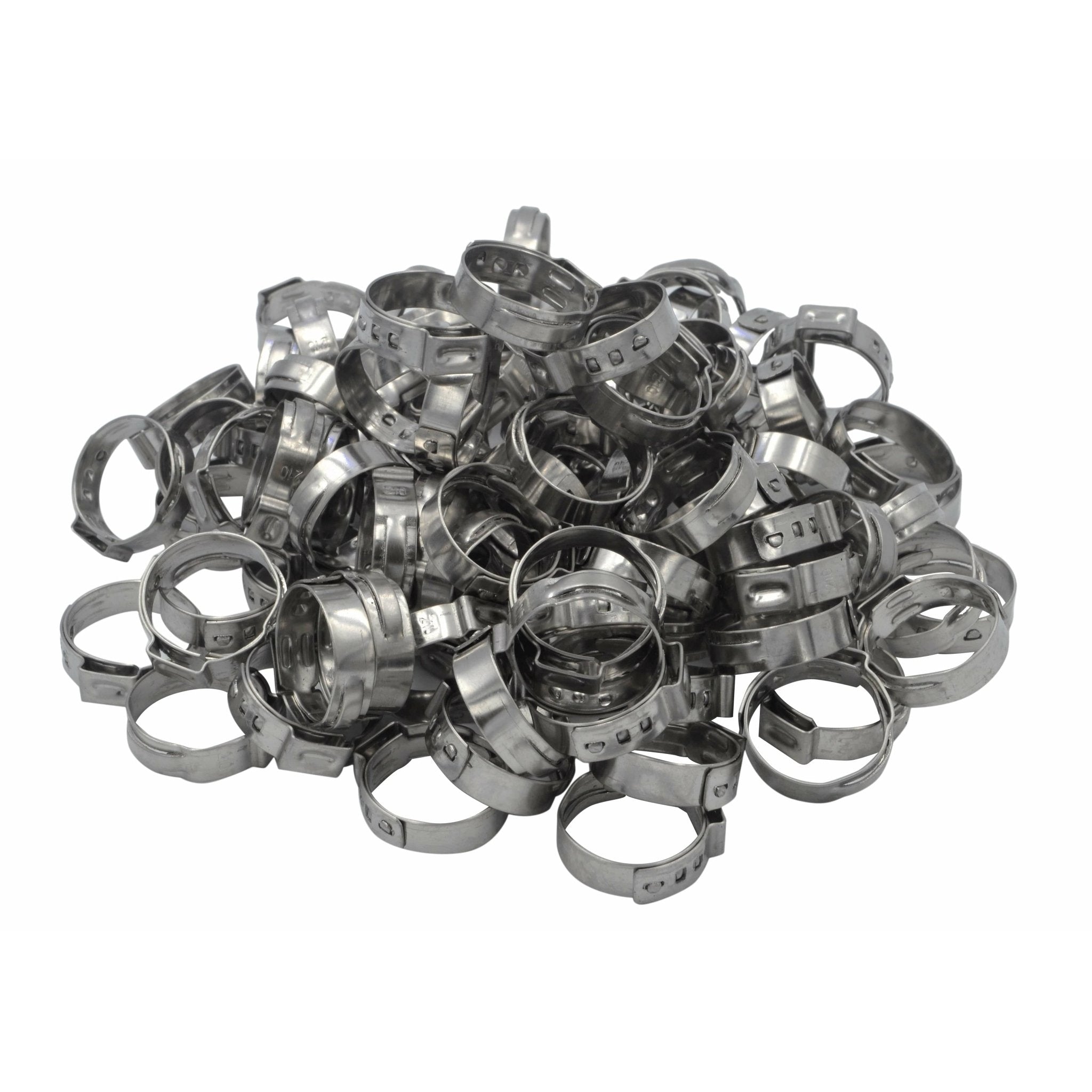 100 Piece 304 Stainless Steel 17.8-21mm Ear Hose Clamp - Twin Eagle Imports