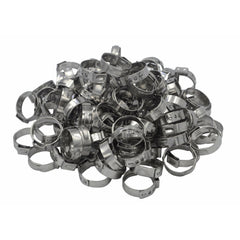 100 Piece 304 Stainless Steel 17.8-21mm Ear Hose Clamp - Twin Eagle Imports