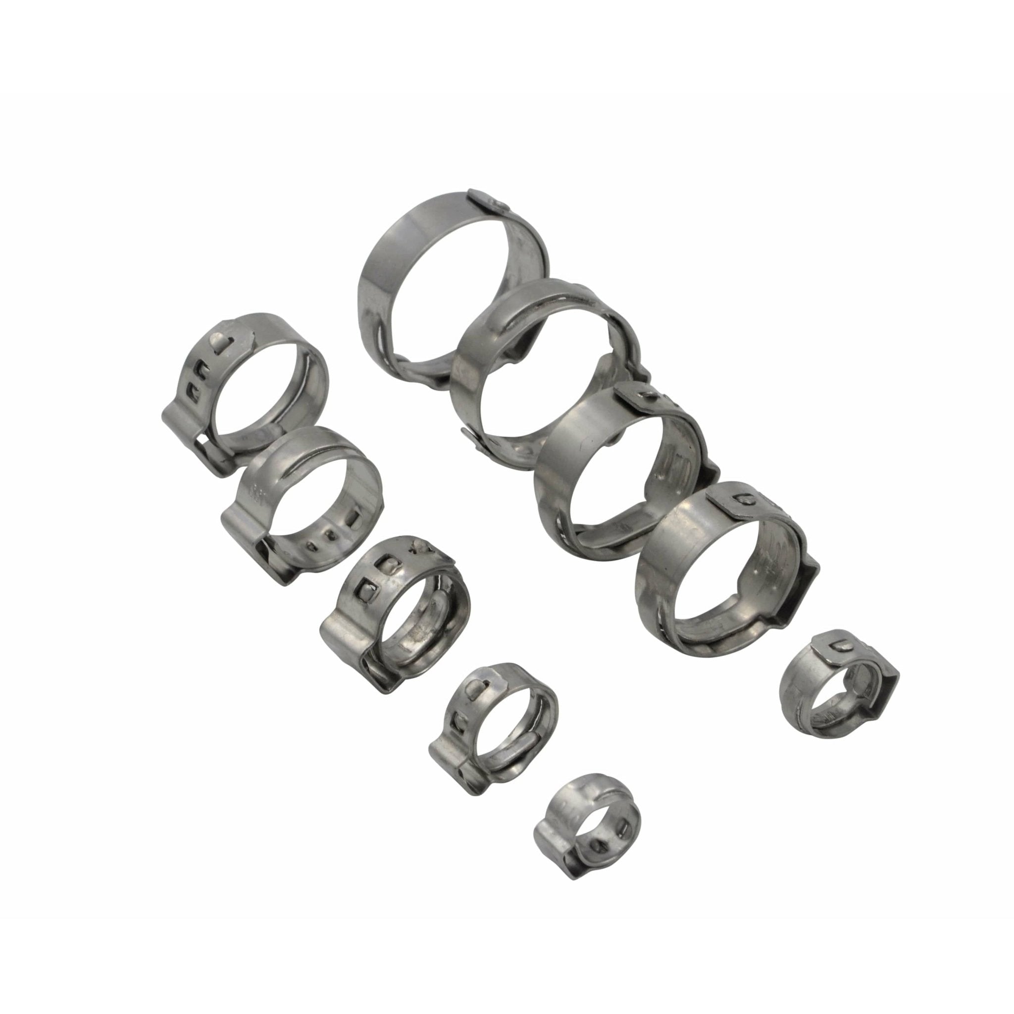 100 Piece 304 Stainless Steel 17.8-21mm Ear Hose Clamp - Twin Eagle Imports