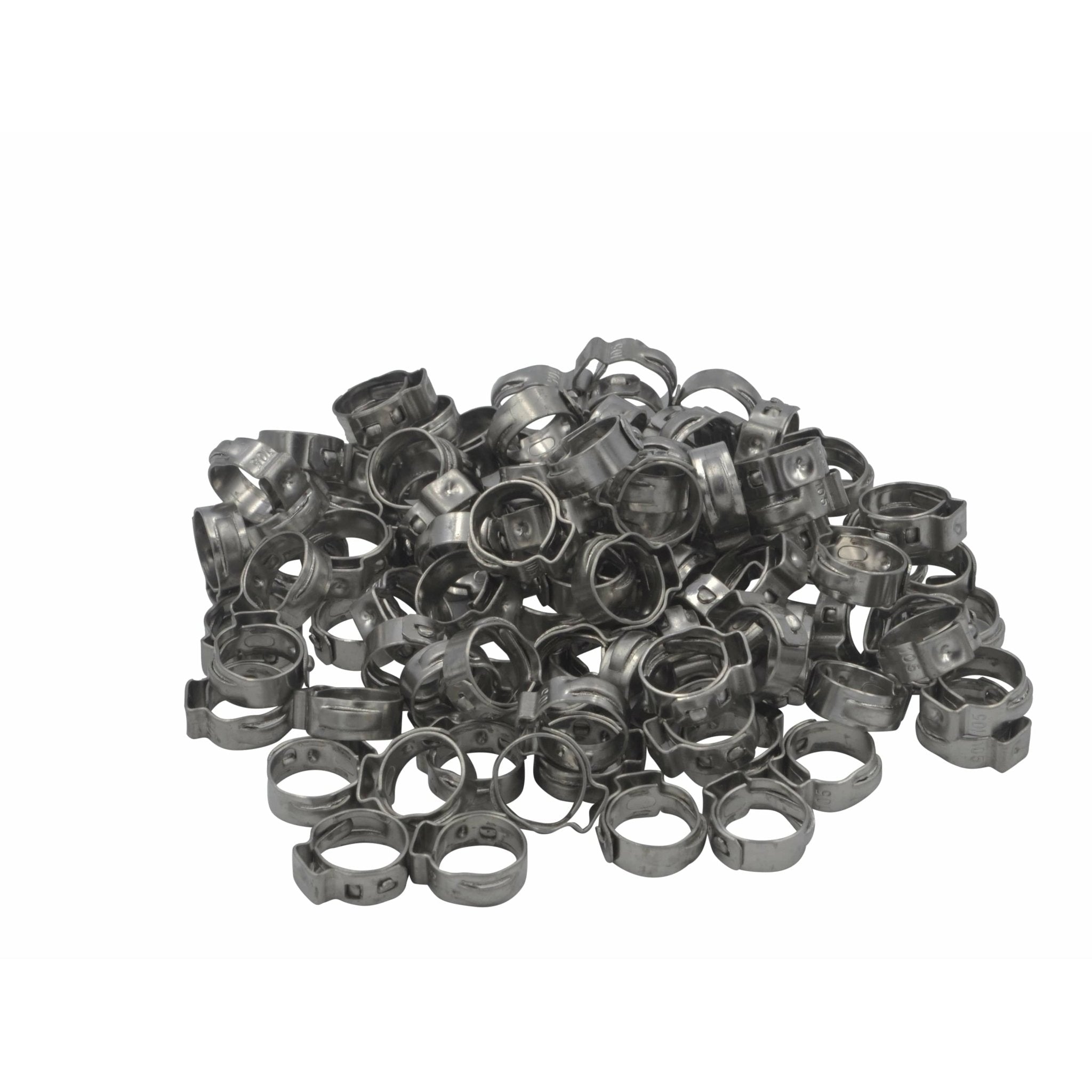 100 Piece 304 Stainless Steel 8.8-10.5mm Ear Hose Clamp - Twin Eagle Imports