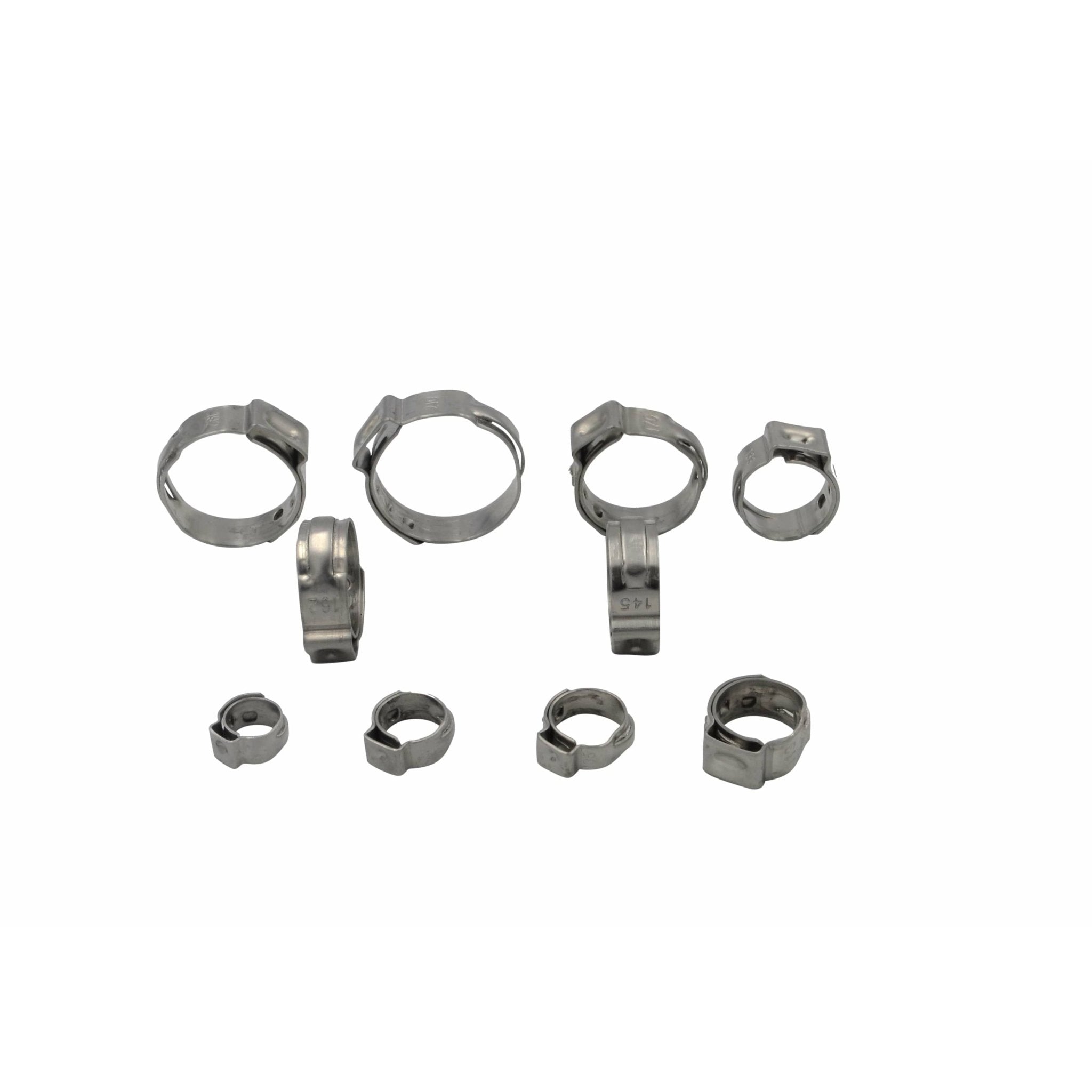 100pc 304 Stainless Steel 5.8-7mm Ear Hose Clamp Grab Kit Assortment - Twin Eagle Imports