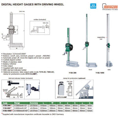 Insize Digital Height Gauge  0-300mm / 0-12" Range Series 1156-300