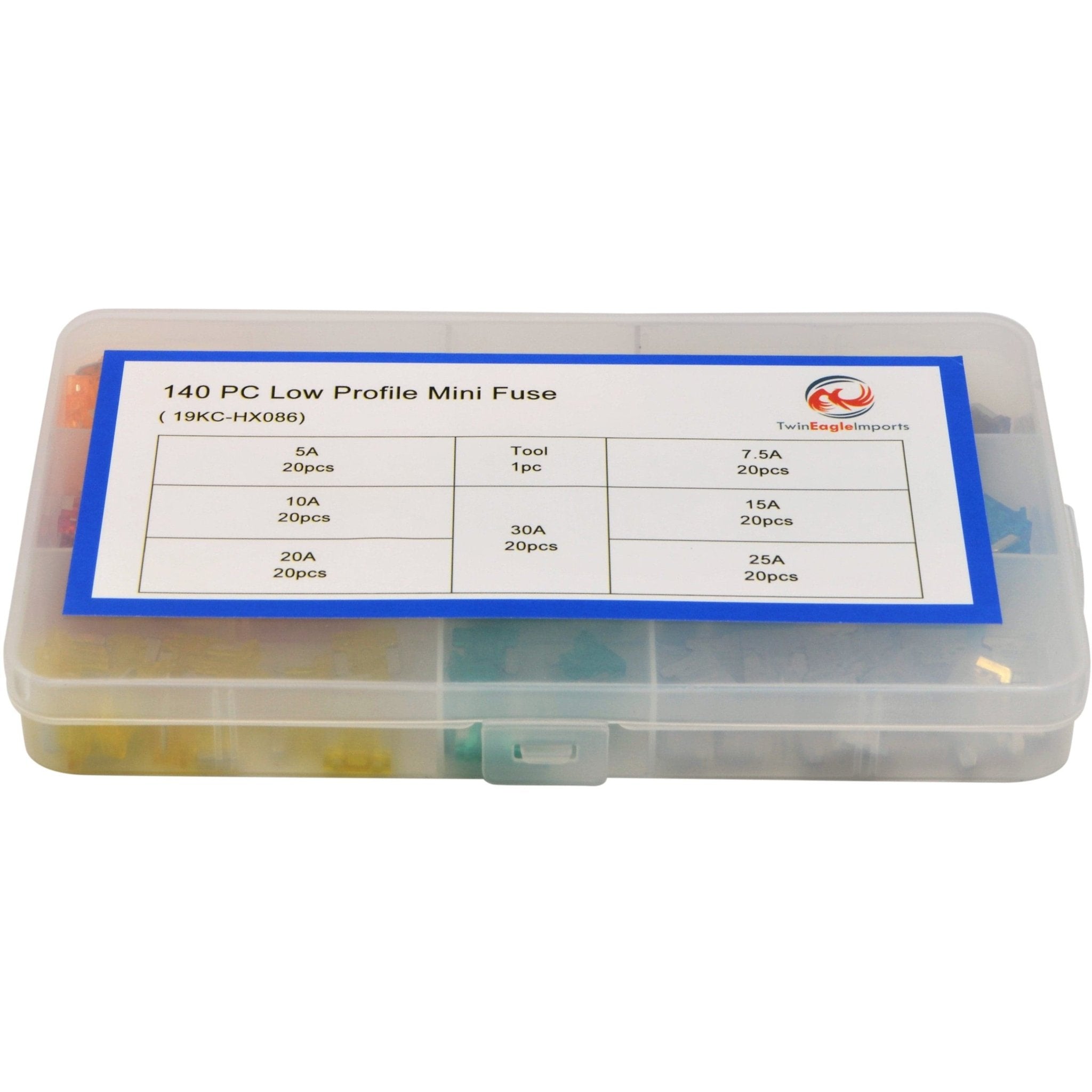 140pc Mini Micro Low Profile Car Auto Fuse Grab Kit Assortment - Twin Eagle Imports