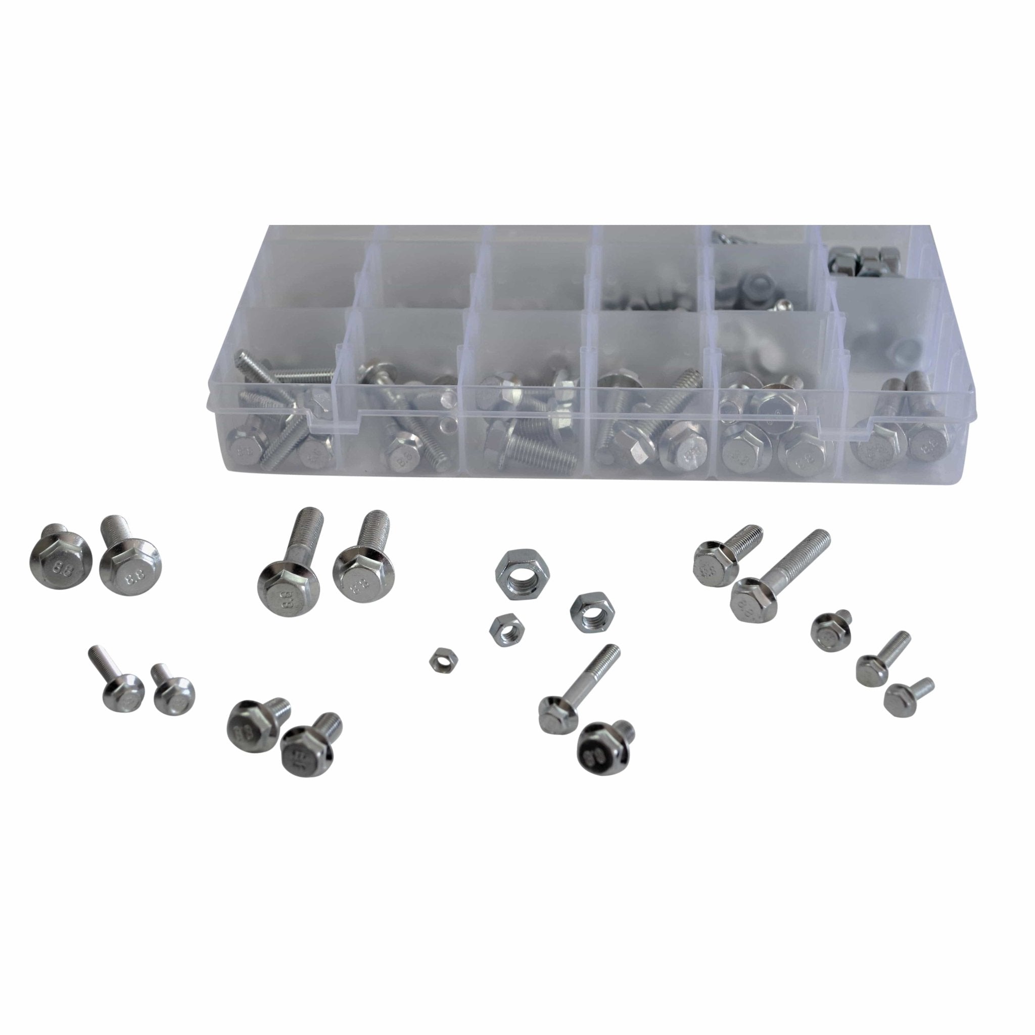 202pc High Tensile Metric Flange Head Bolt and Nut Grab Kit - Twin Eagle Imports