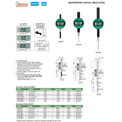 Insize IP54 Coolant Proof Digital Indicator 50.8mm / 2" Range Series 2115-50