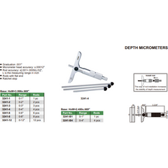 Insize Stabilized Imperial Depth Micrometer 0-1" 3241-1