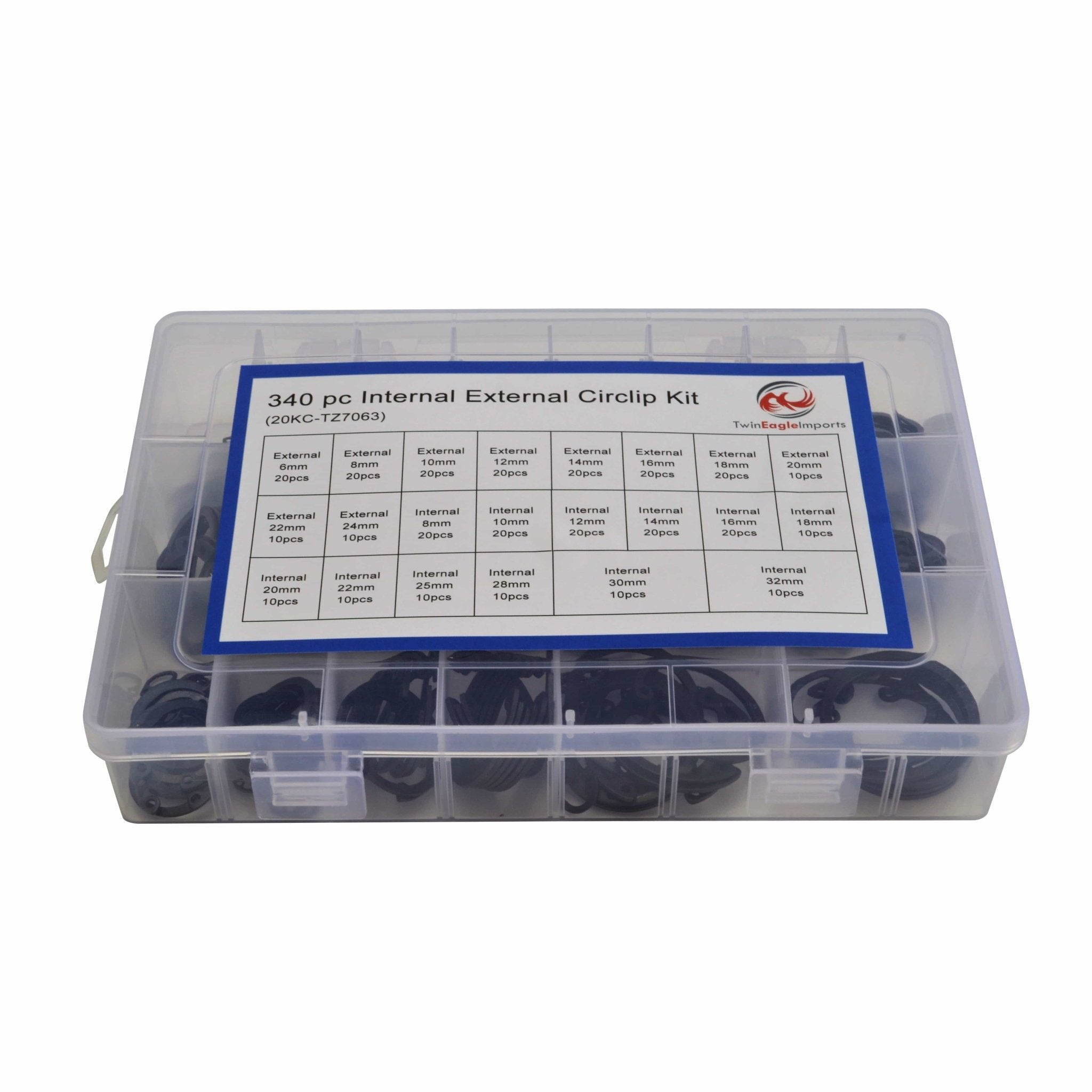 340pc Internal External Circlip Snap Ring - Twin Eagle Imports